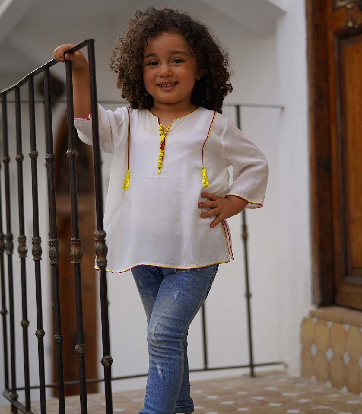 Tunique fillette blanche | Ô p'tit beldi