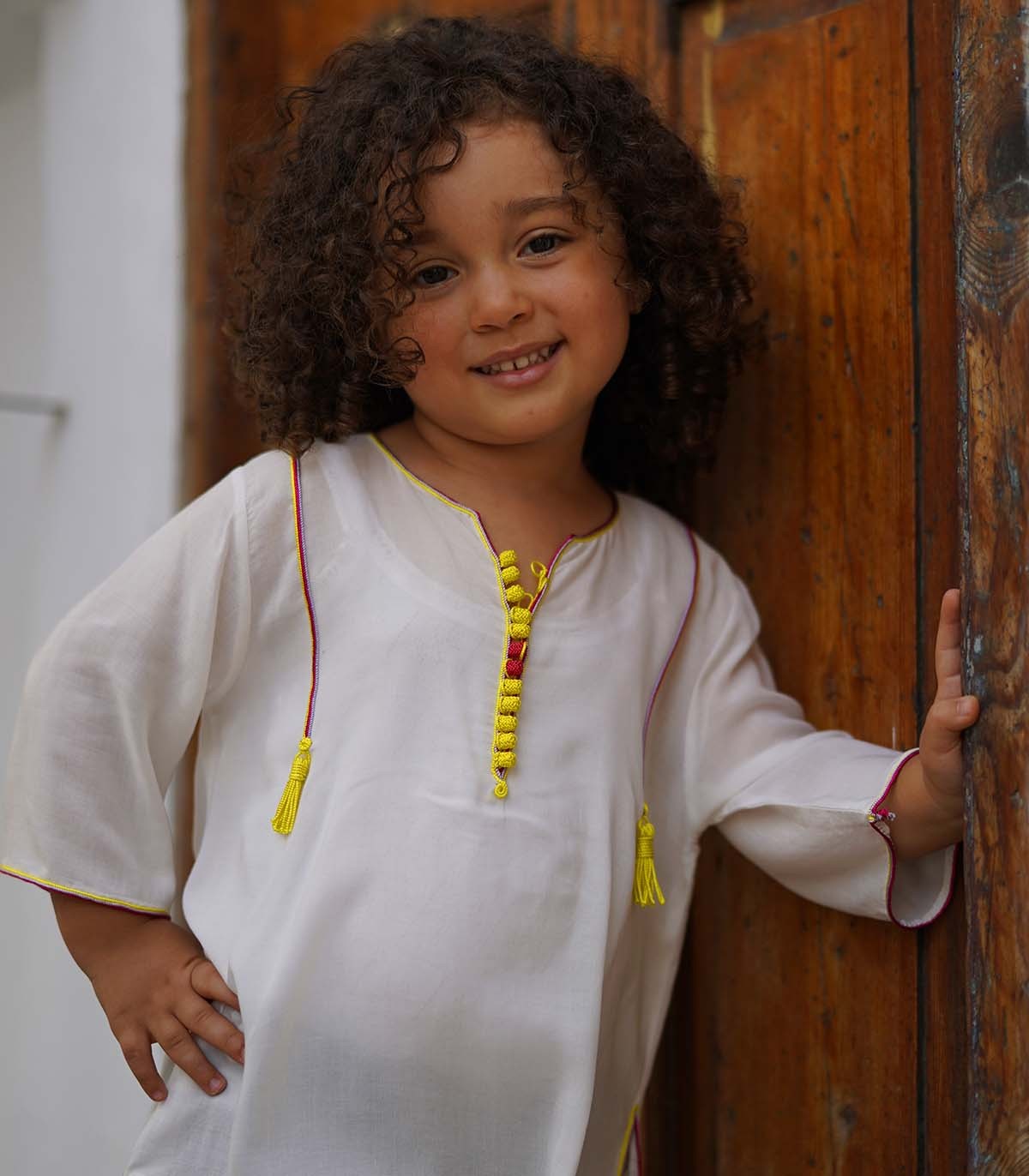 Tunique fillette blanche | Ô p'tit beldi