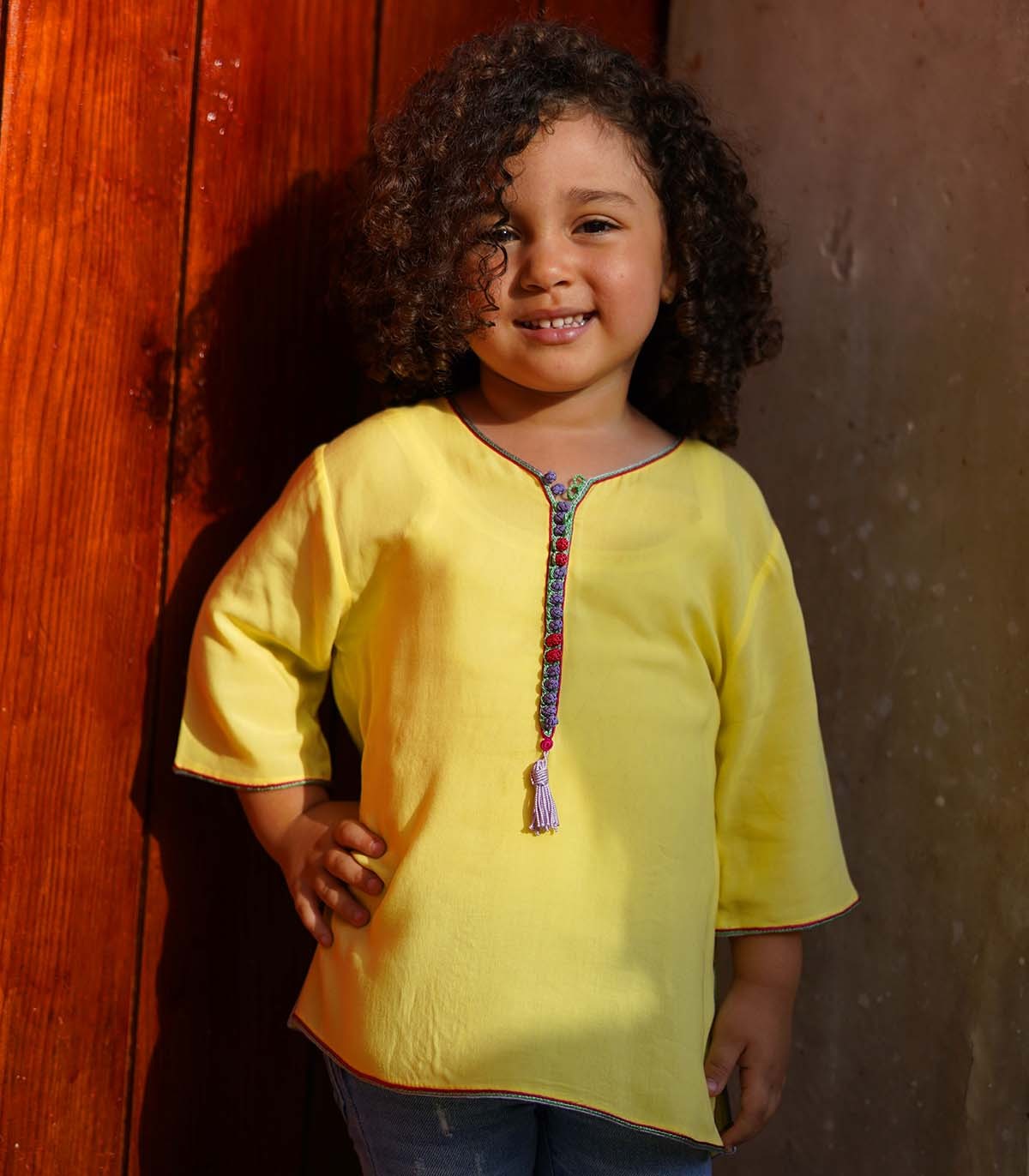 Tunique fillette jaune | Ô p'tit beldi