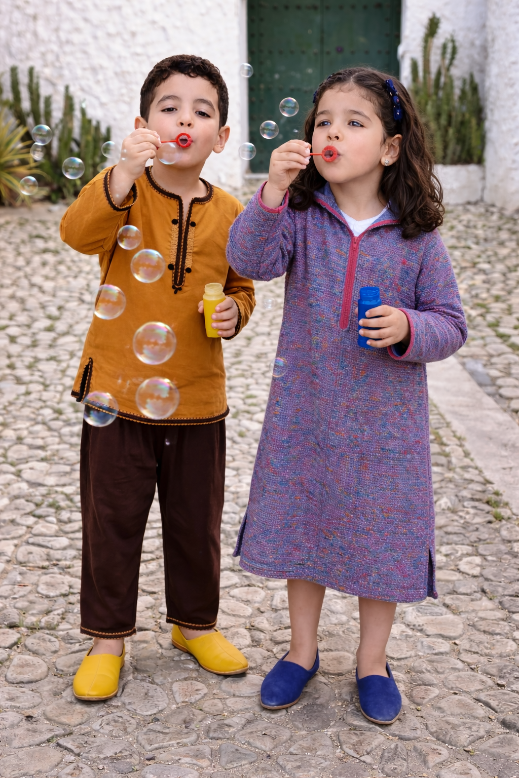 Djellaba fillette en Laine Douce - Artisanat Marocain | Ô p'tit beldi