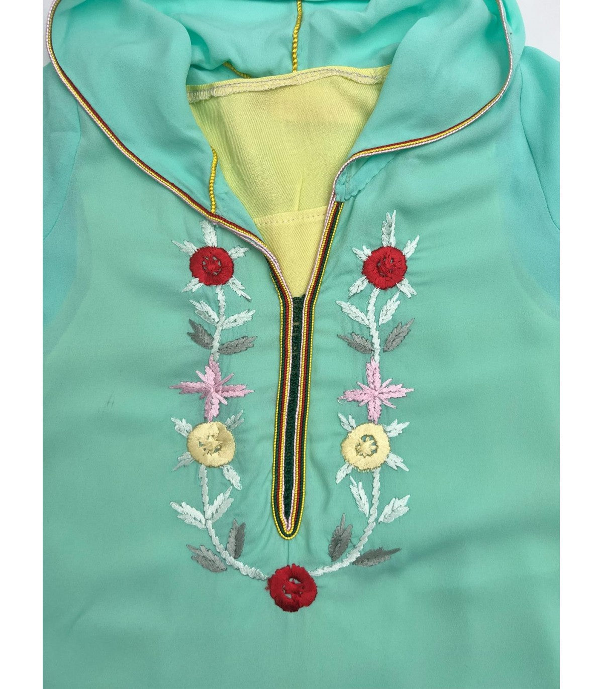 Djellaba fillette "Fleur de Turquoise | Ô p'tit beldi