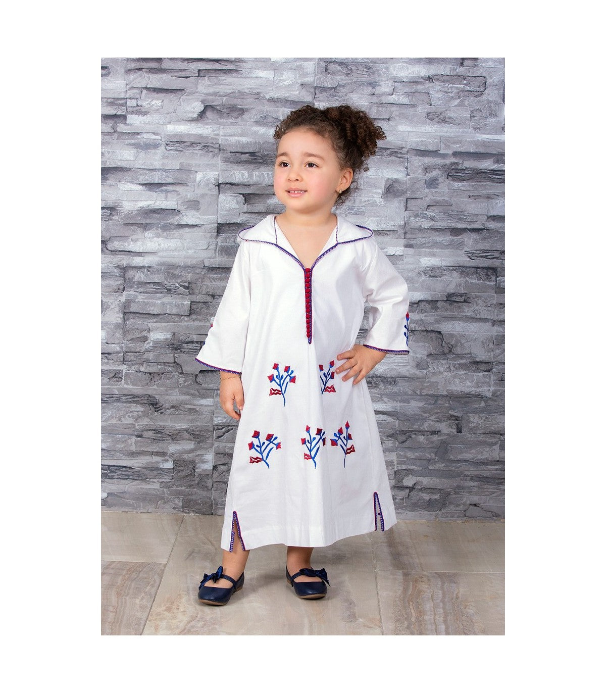 Djellaba Fillette "Éclat de Fleur" | Ô p'tit beldi