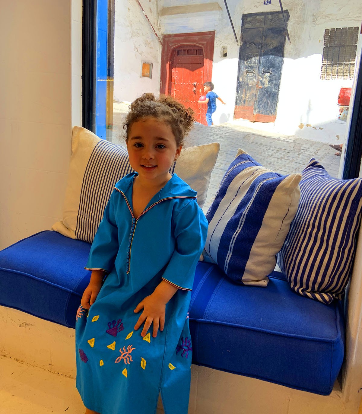 Djellaba Fillette "Éclat Bleu Azur" | Ô p'tit beldi