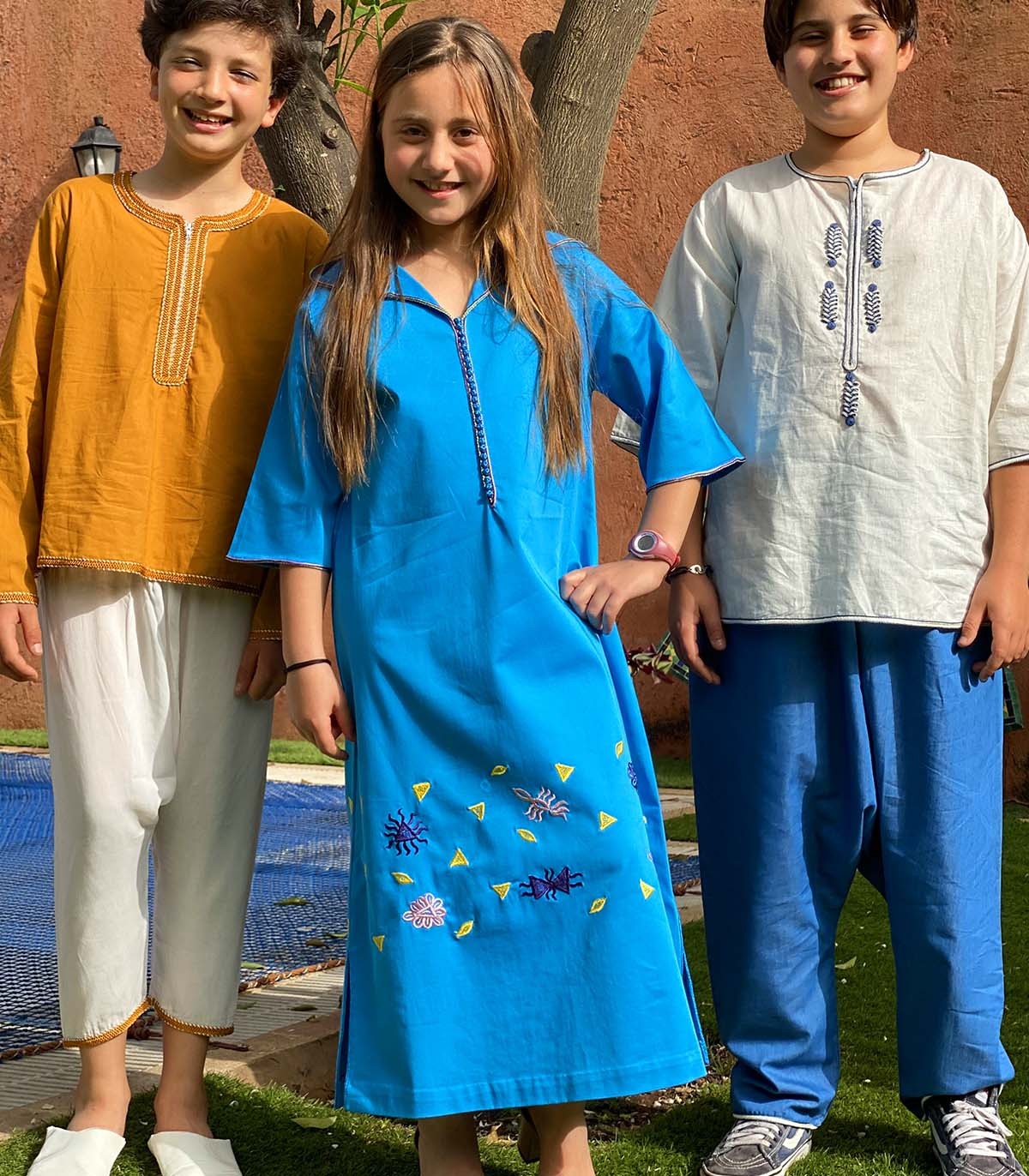 Djellaba Fillette "Éclat Bleu Azur" | Ô p'tit beldi