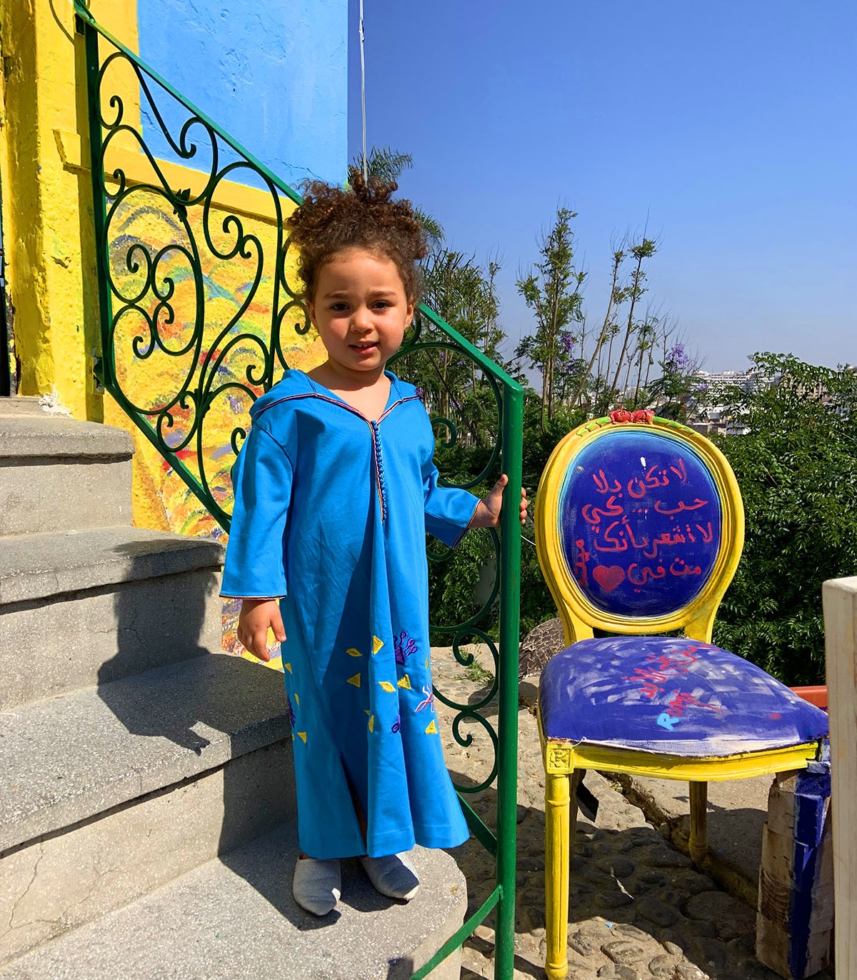 Djellaba Fillette "Éclat Bleu Azur" | Ô p'tit beldi