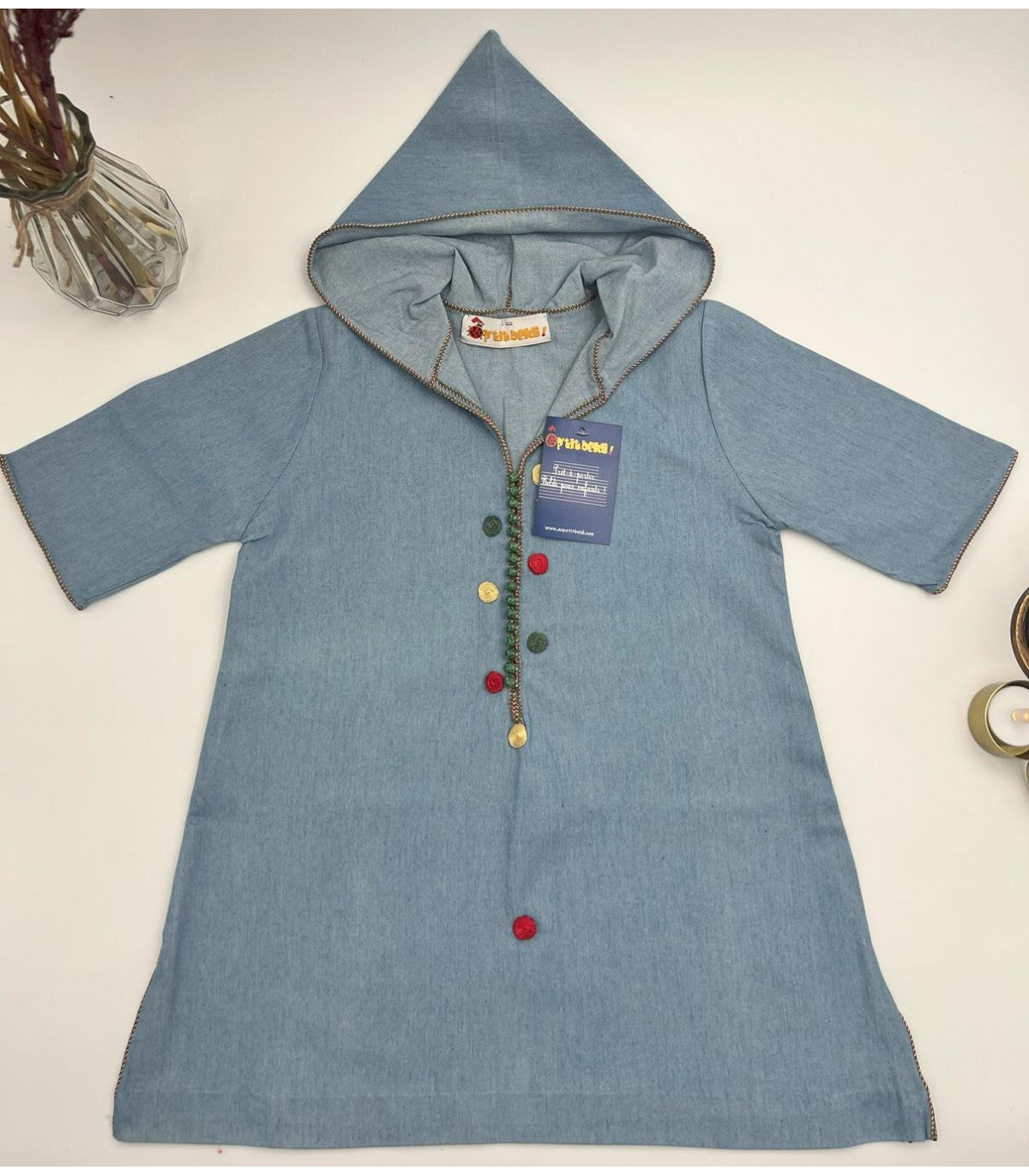 Djellaba Fille "Douceur Denim | Ô p'tit beldi