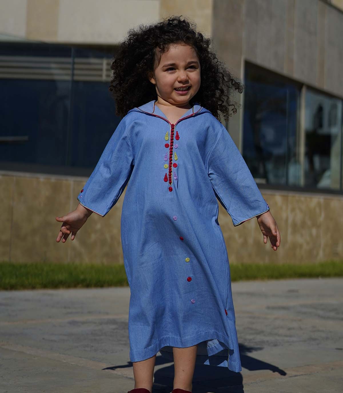 Djellaba Fille "Douceur Denim | Ô p'tit beldi