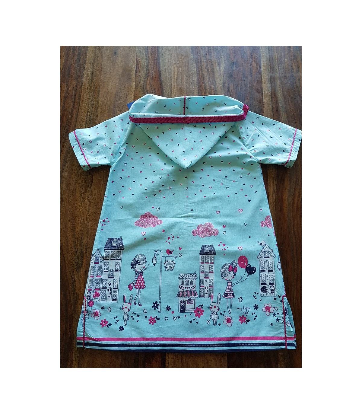 Djellaba Fillette Princesse Ciel avec Motifs Féeriques | Ô p'tit beldi