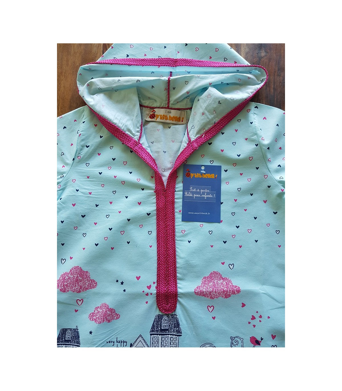 Djellaba Fillette Princesse Ciel avec Motifs Féeriques | Ô p'tit beldi