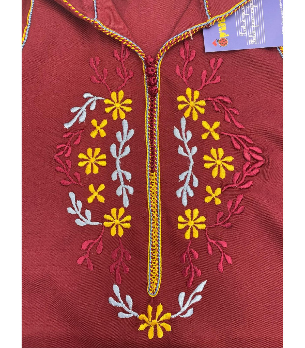 Djellaba fillette Élégance Florale | Ô p'tit beldi