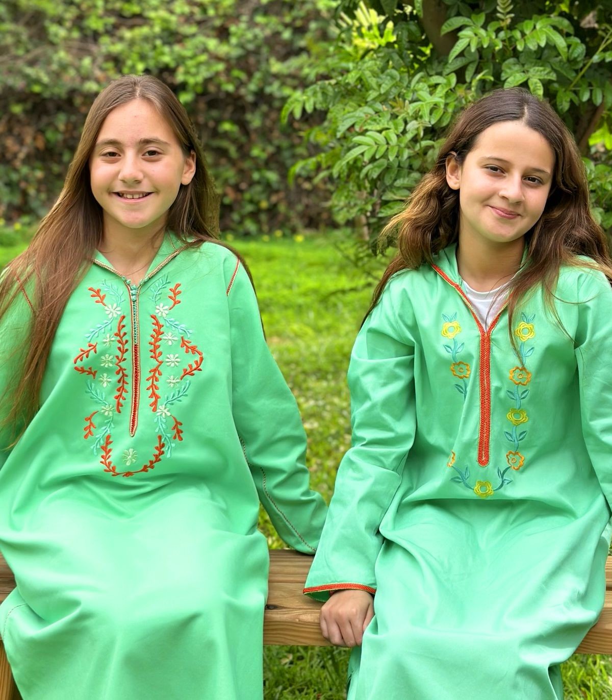 Djellaba fillette Limette | Ô p'tit beldi