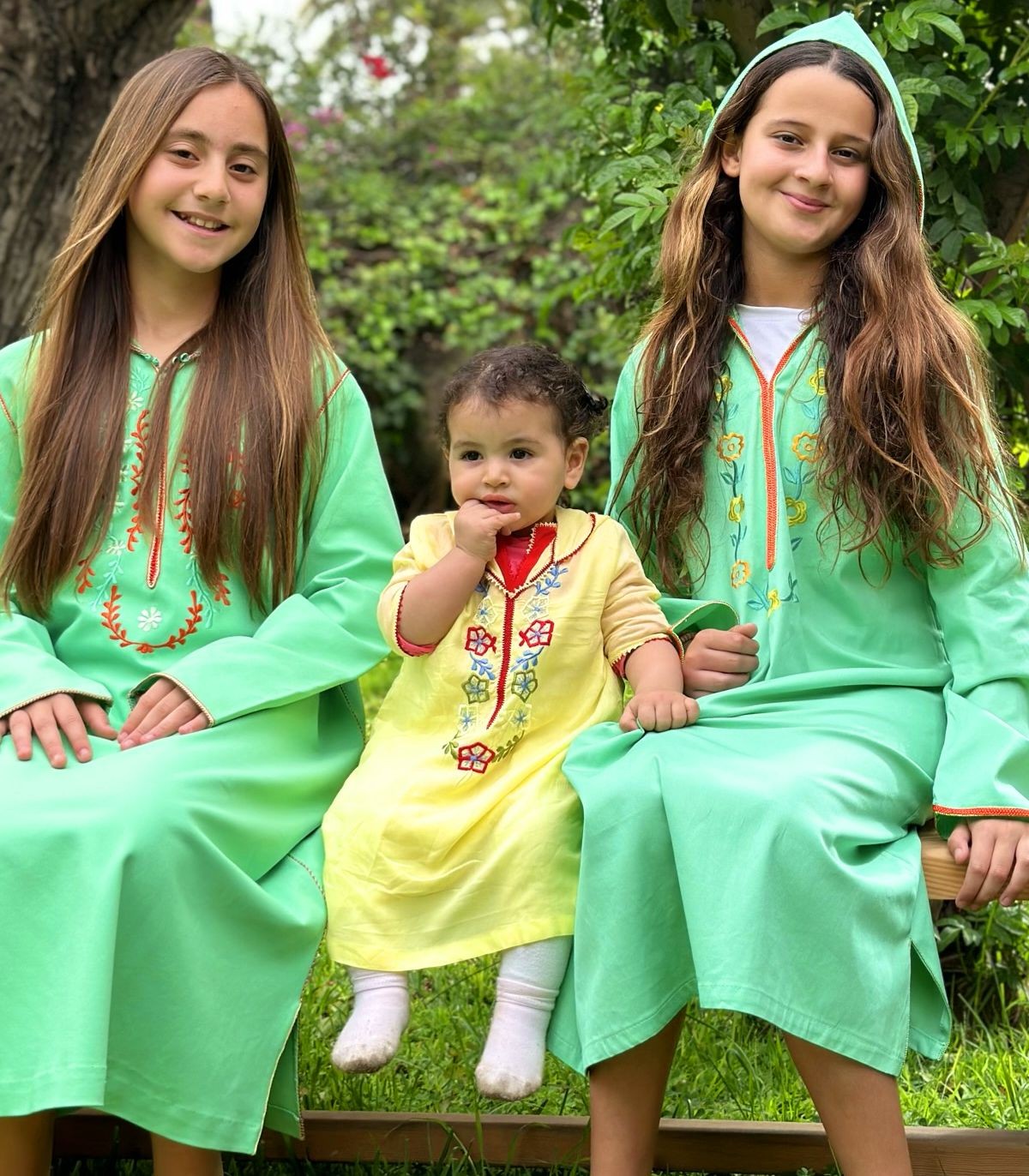 Djellaba fillette Limette | Ô p'tit beldi