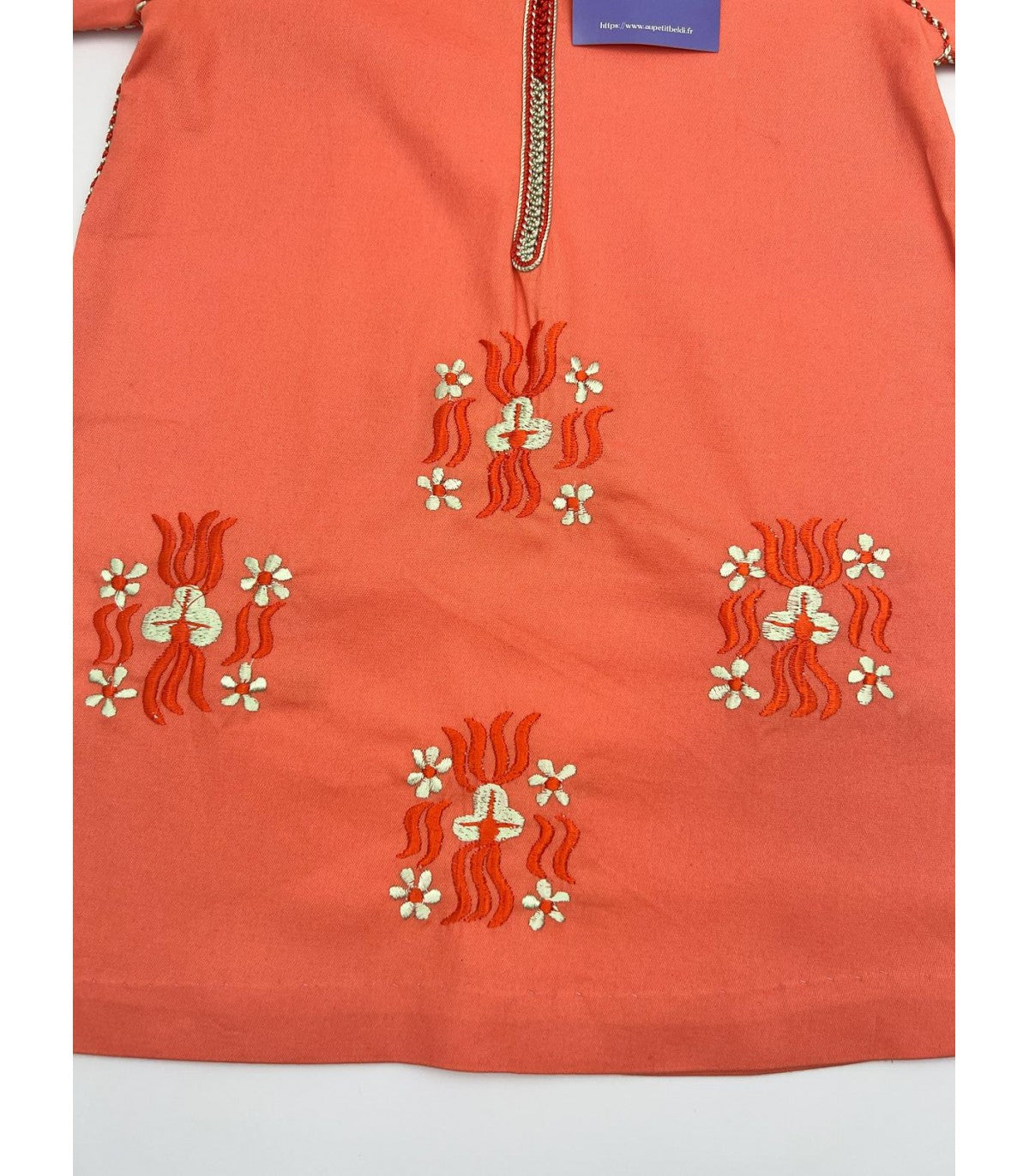 Djellaba fillette Mandarine | Ô p'tit beldi