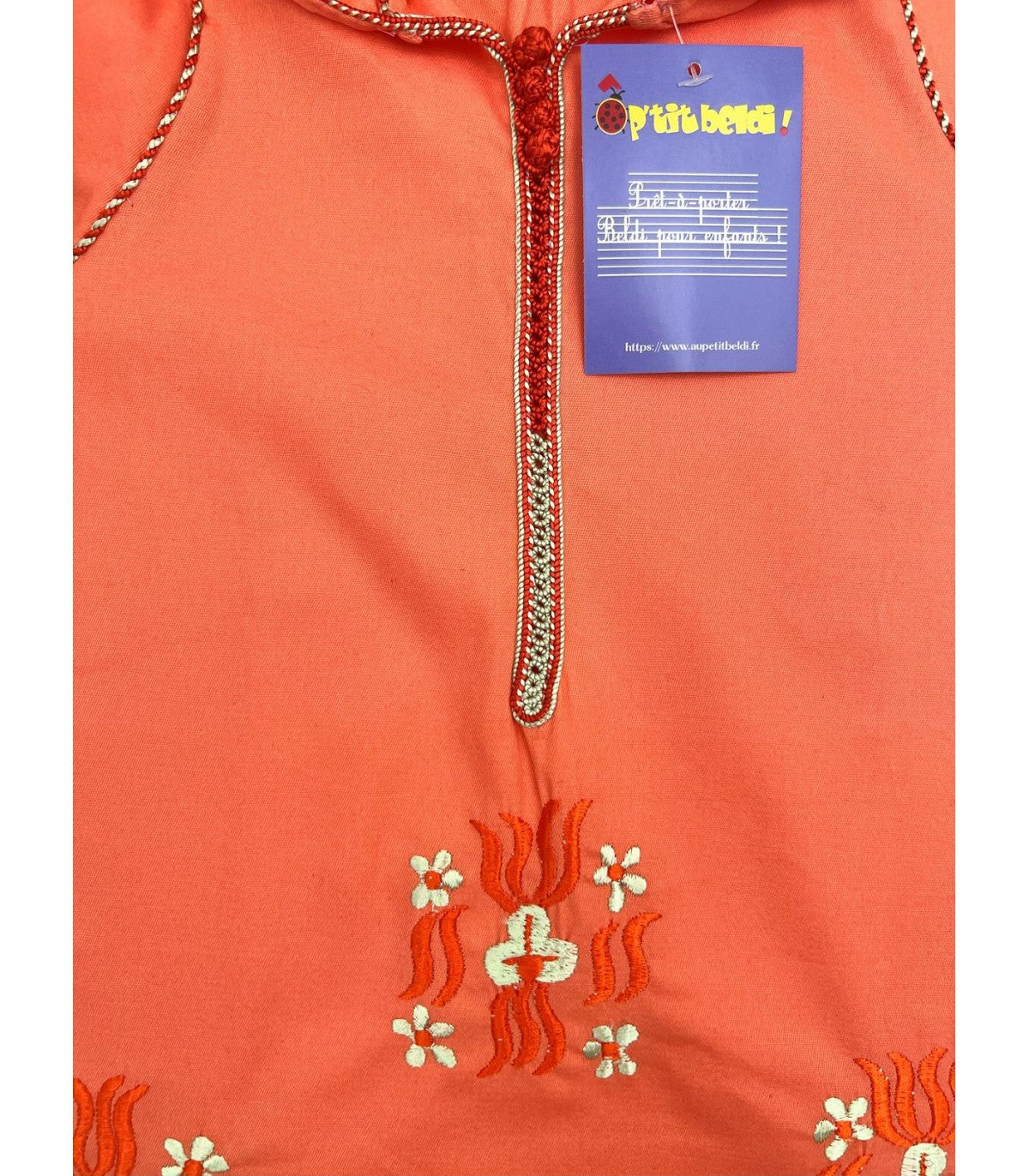 Djellaba fillette Mandarine | Ô p'tit beldi