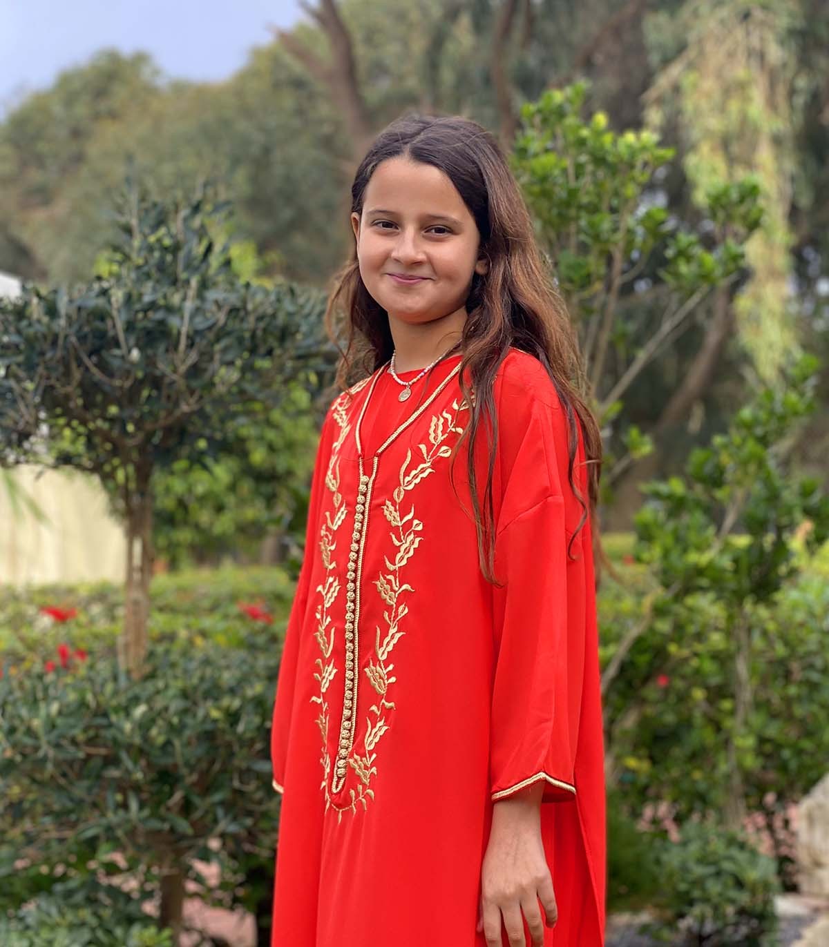 Gandoura Princesse en Crêpe Rouge | Ô p'tit beldi