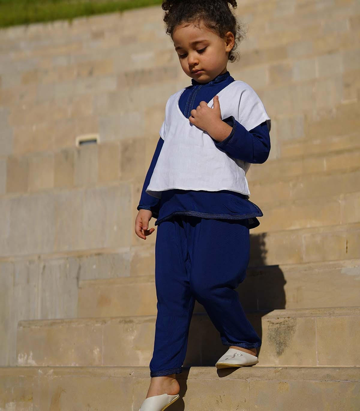 Jabador 3 Pièces Blanc & Bleu Petit Sultan Bleu | Ô p'tit beldi