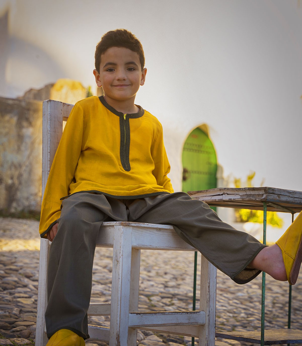 Jabador Garçon Soleil Moutarde avec Pantalon Kaki | Ô p'tit beldi