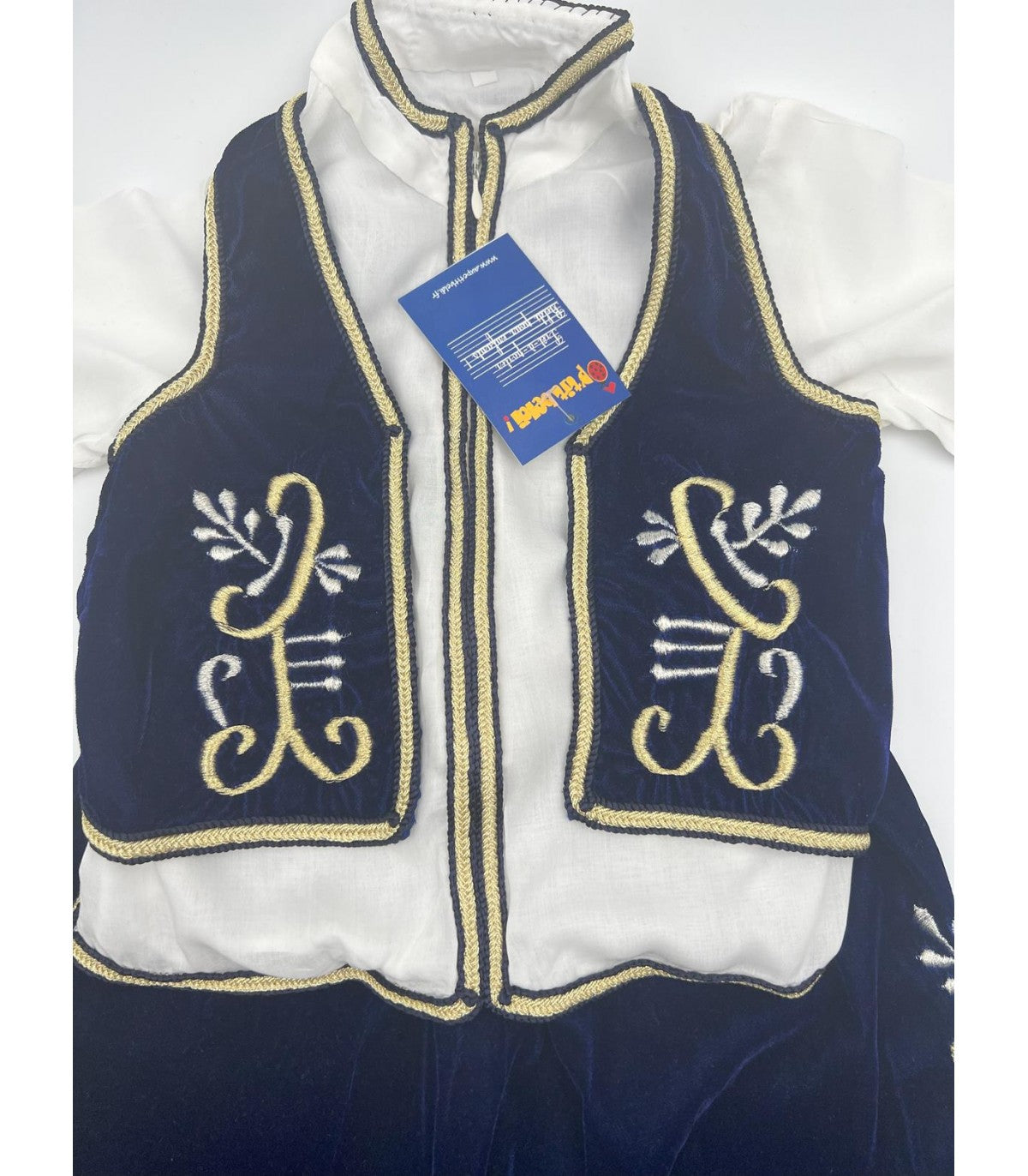 Jabador Enfant en Velours Bleu Roi avec Broderies Dorées | Ô p'tit beldi