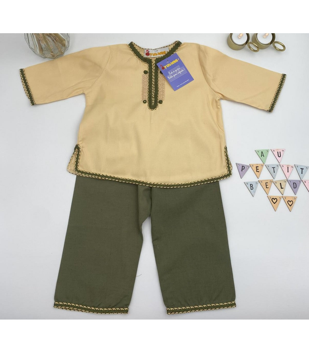 Jabador garçon Zouak Vertino Lin Beige | Ô p'tit beldi