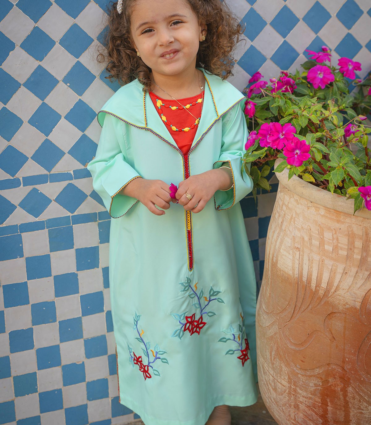Jellaba Fillette Douce Harmonie | Ô p'tit beldi
