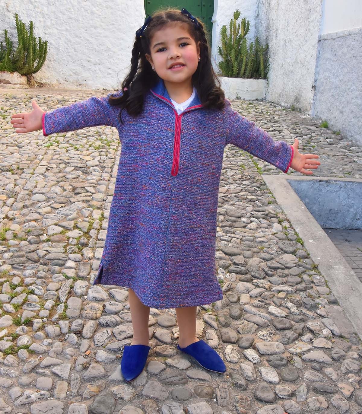 Djellaba fillette en Laine Douce - Artisanat Marocain | Ô p'tit beldi