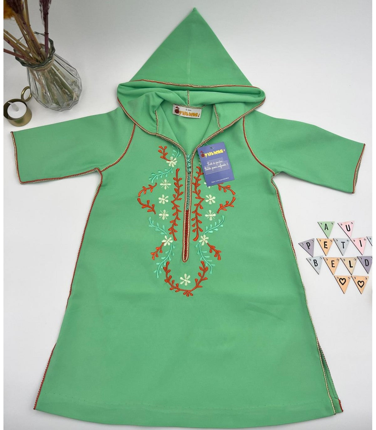 Djellaba fillette Zeste de Citron | Ô p'tit beldi