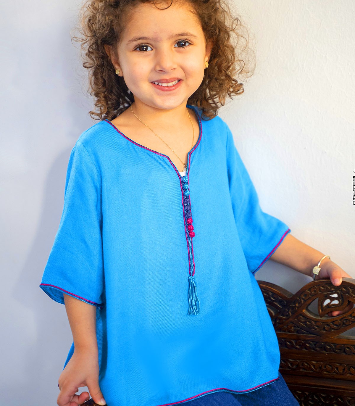 Tunique Féérique Bleue – Confort & Élégance Artisanale | Ô p'tit beldi