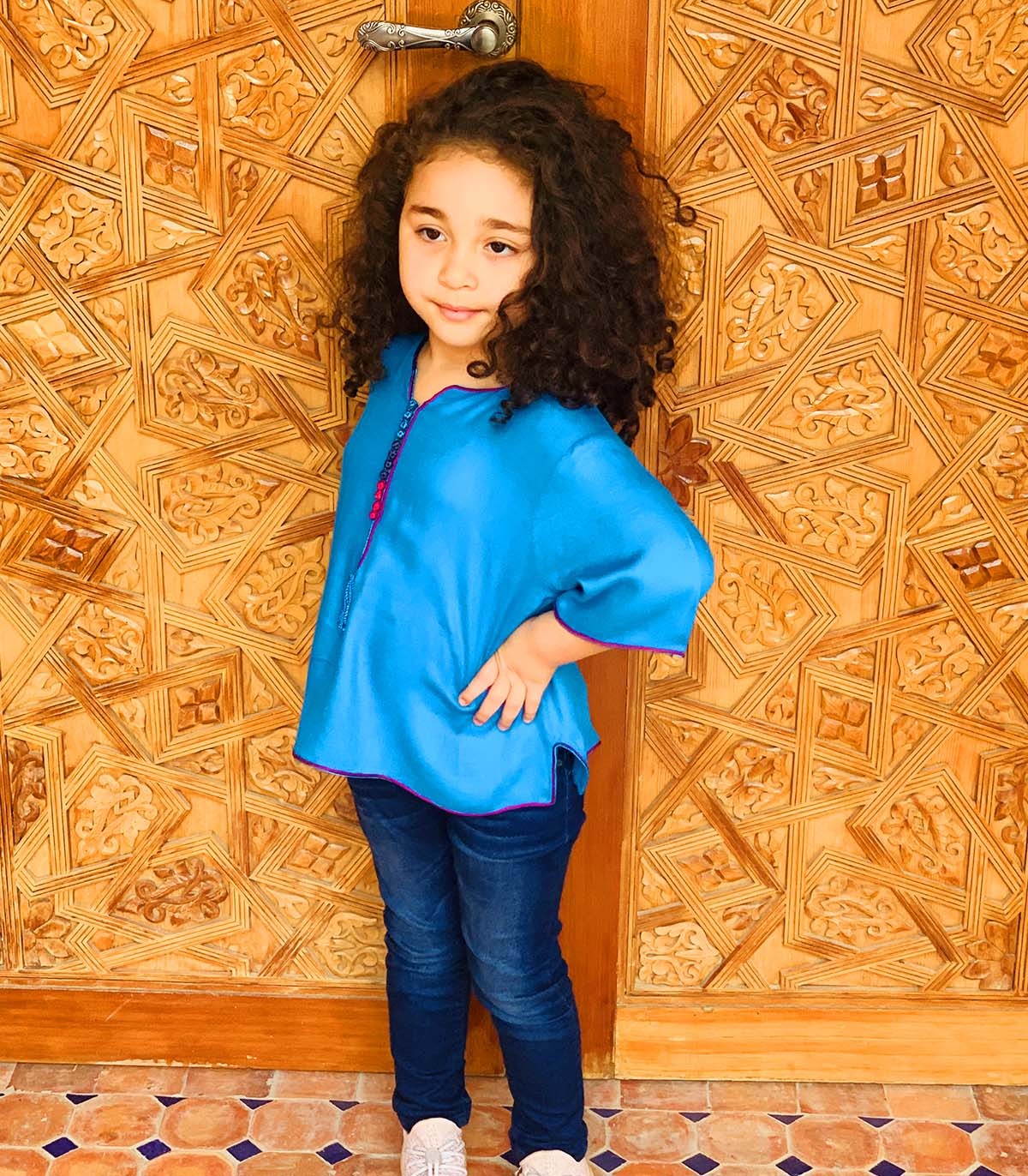 Tunique Féérique Bleue – Confort & Élégance Artisanale | Ô p'tit beldi
