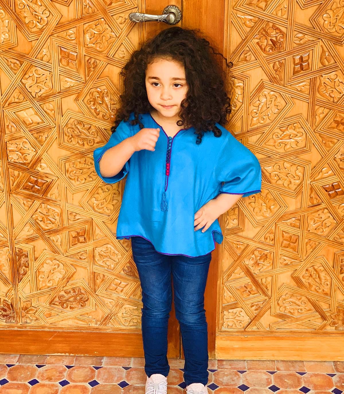 Tunique Féérique Bleue – Confort & Élégance Artisanale | Ô p'tit beldi