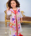 Djellaba 2 orange pieces embroidered from 1 year to 12 years old