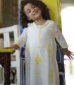 Djellaba 2 white pieces from 1 year to 12 years embroidered