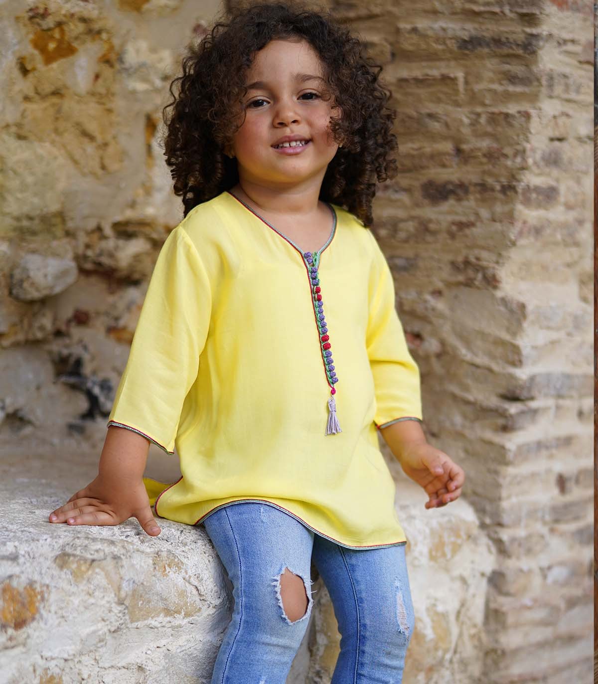 Tunique fille jaune