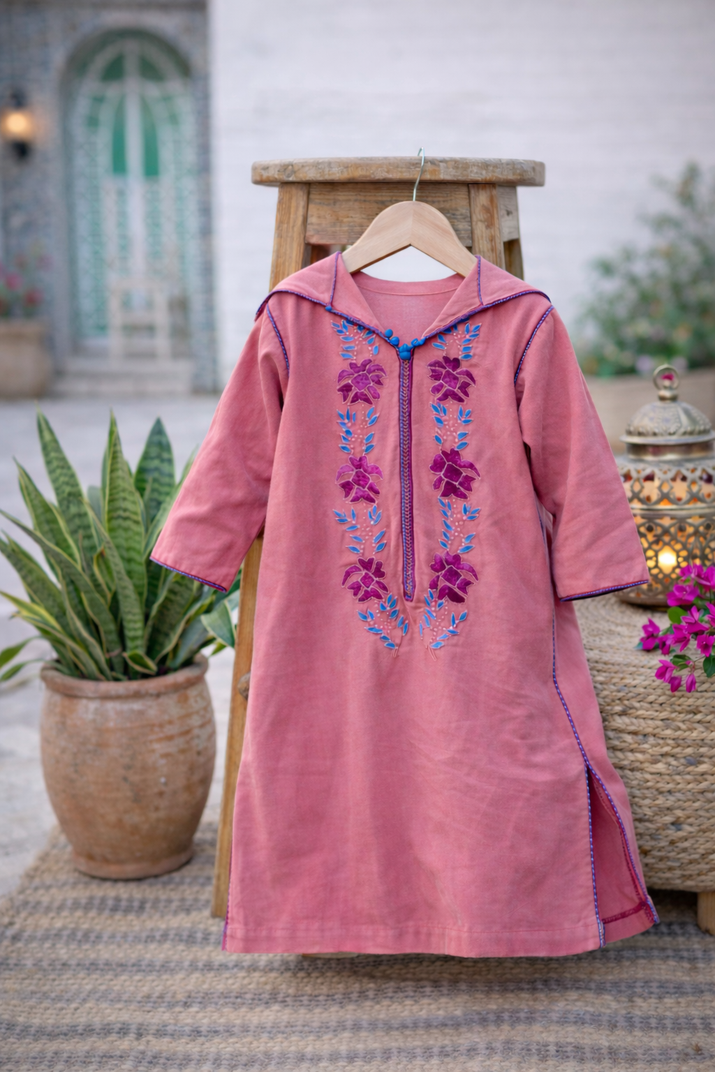 Djellaba fillette Rose Féminine | Ô p'tit beldi