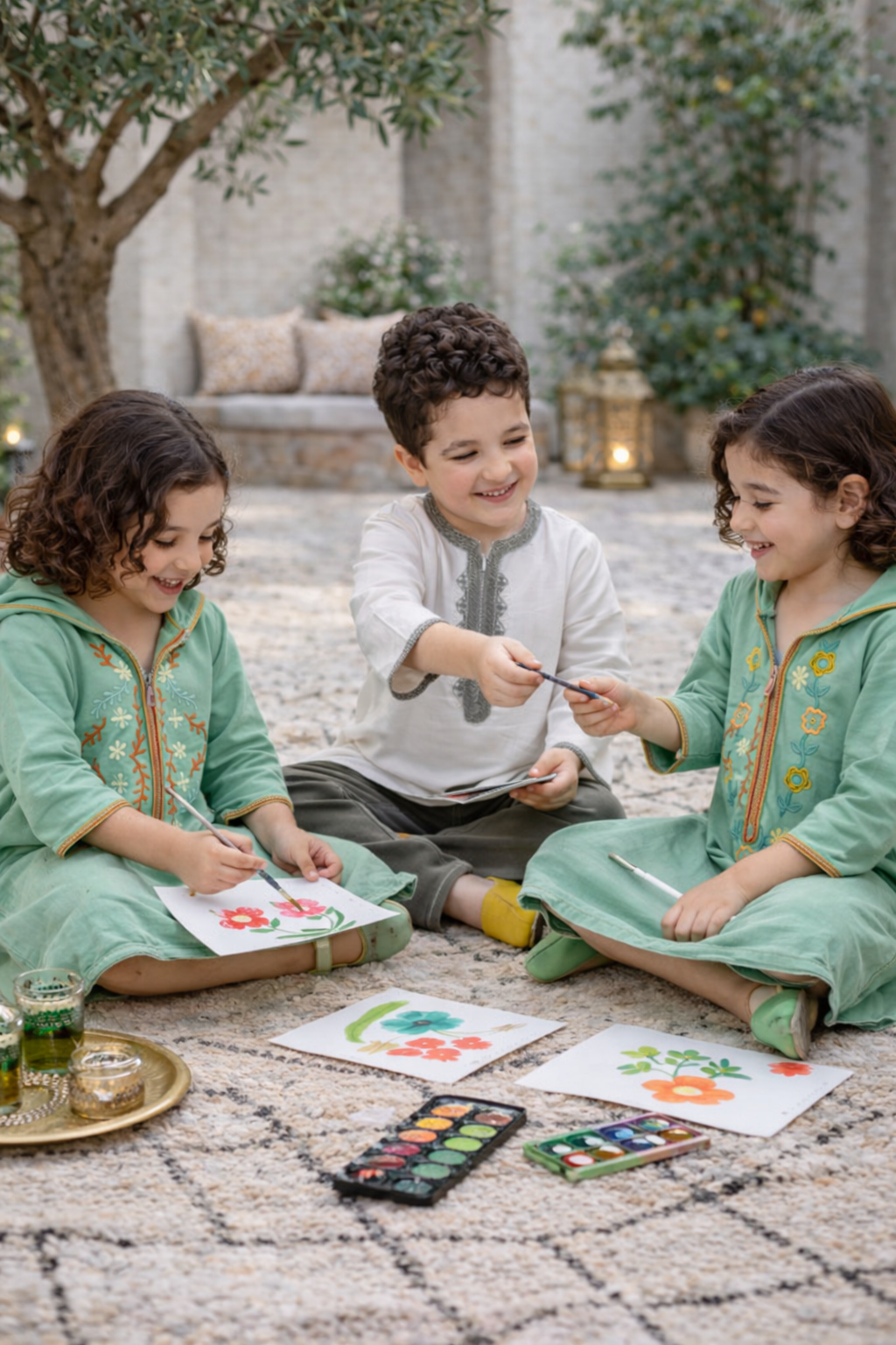 Djellaba fillette Zeste de Citron | Ô p'tit beldi