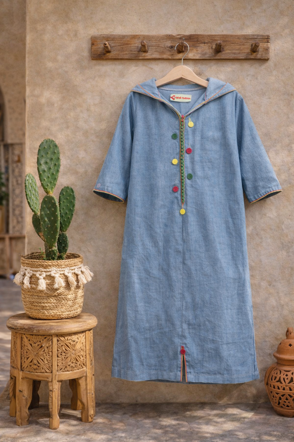 Djellaba Fille "Douceur Denim | Ô p'tit beldi