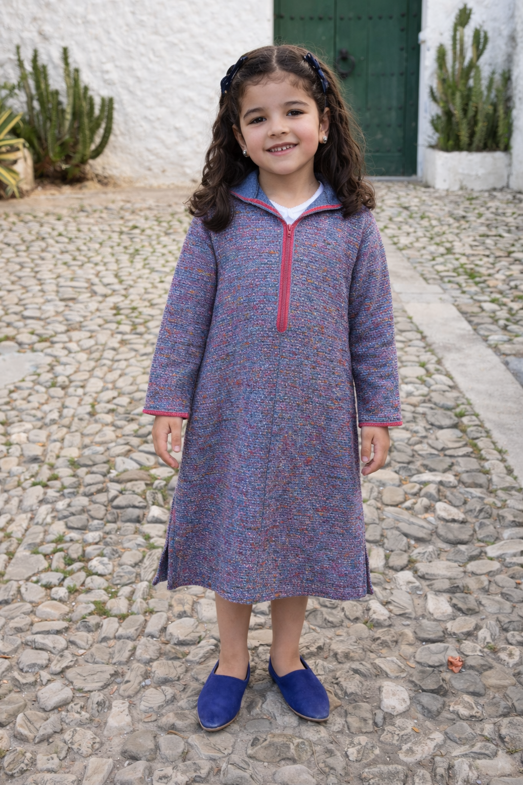 Djellaba fillette en Laine Douce - Artisanat Marocain | Ô p'tit beldi