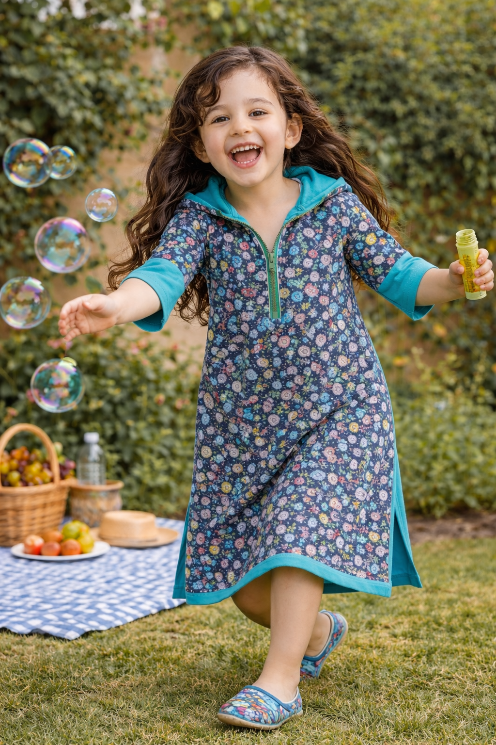 Djellaba Fillette "Fleur de Printemps" | Ô p'tit beldi