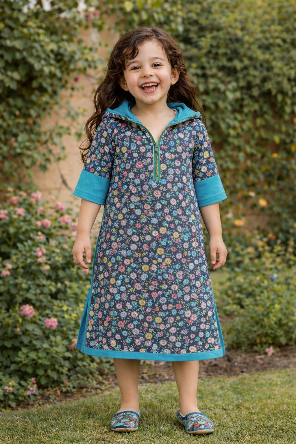 Djellaba Fillette "Fleur de Printemps" | Ô p'tit beldi