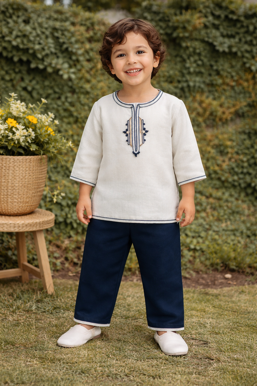 Jabador. garçon blanc et bleu Zouak Élégance| Ô p'tit beldi