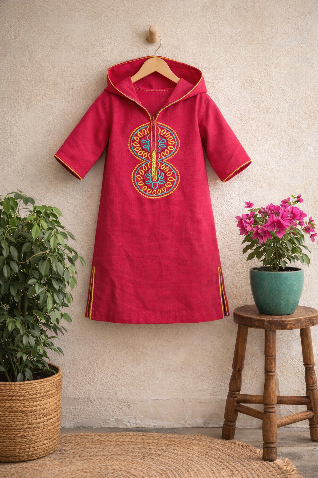 🌸✨Fairy Fuchsia Jellaba – Elegance and Tradition for Little Girls 🌸✨