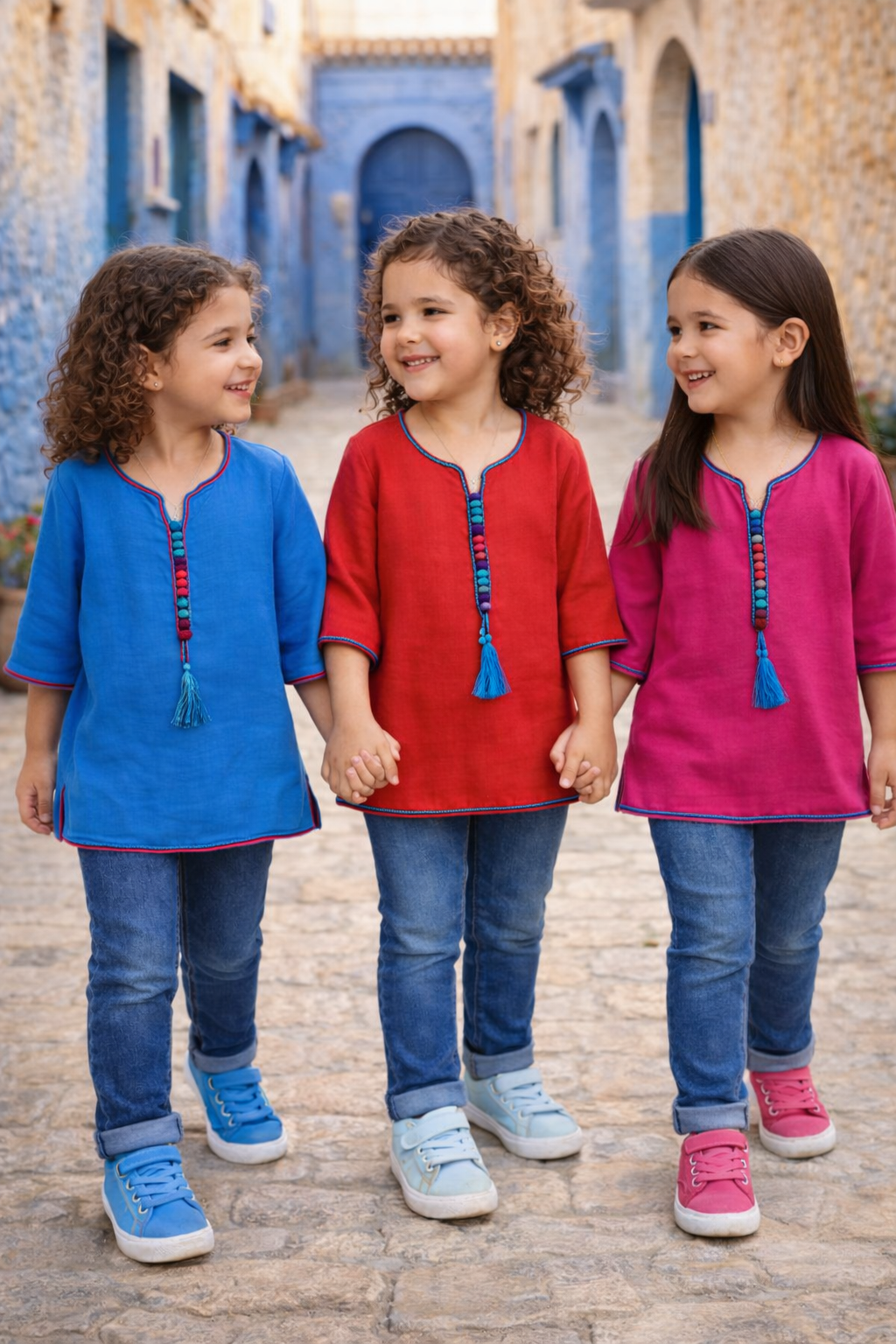 Tunique fillette Rose en Coton - Éclat de Couleur | Ô p'tit beldi