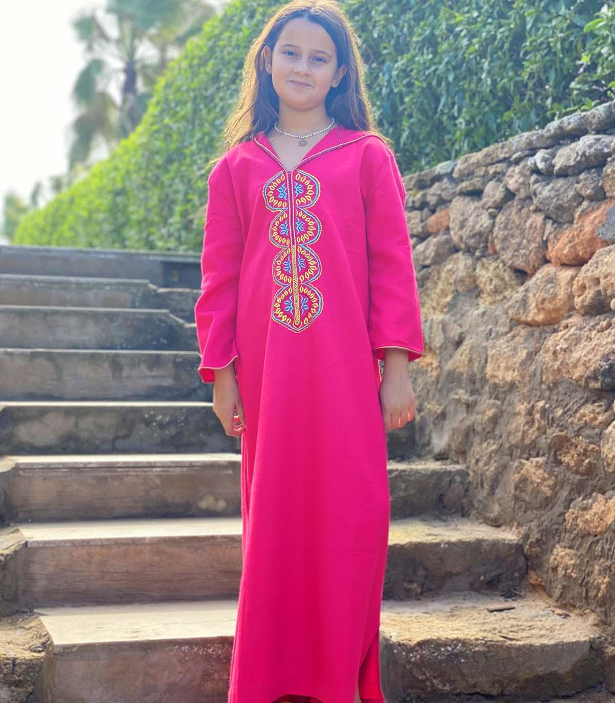 🌸✨Fairy Fuchsia Jellaba – Elegance and Tradition for Little Girls 🌸✨